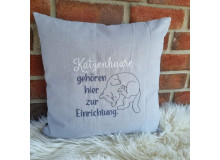 Stickdatei - Spruch "Katzenhaare gehören hier zur Einrichtung"